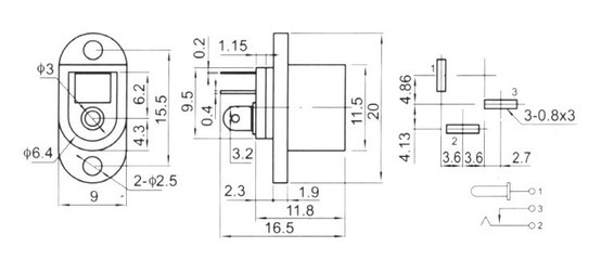 【供应DC直流电源插座 DCPOWER JACK DC-016】价格,厂家,图片,其他插座,乐清市汇泰电子-